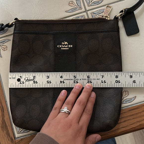 Brown and Black Coach Crossbody Bag with Adjustable Strap - Picture 10 of 10